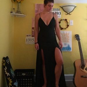 Sparkly green prom dress